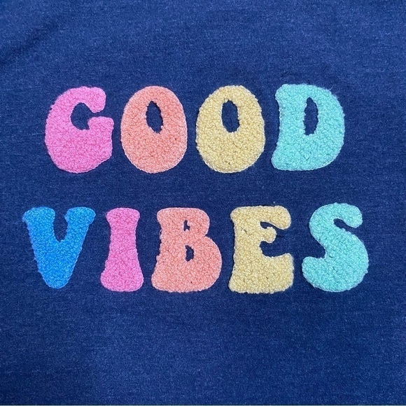 Wildfox Women's Statement Sweatshirt In Blue (Good Vibes) - Medium - Picture 5 of 10